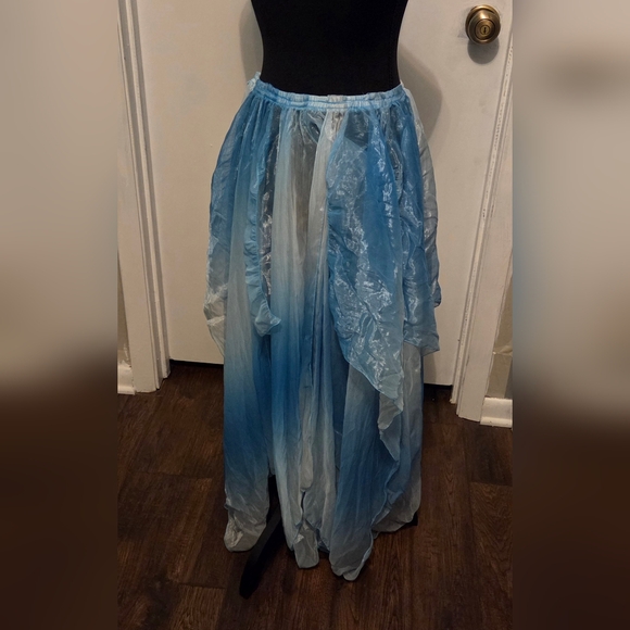 Dresses & Skirts - Turquoise Iridescent Bellydance Panel Skirt With Turquoise Harem Pants.